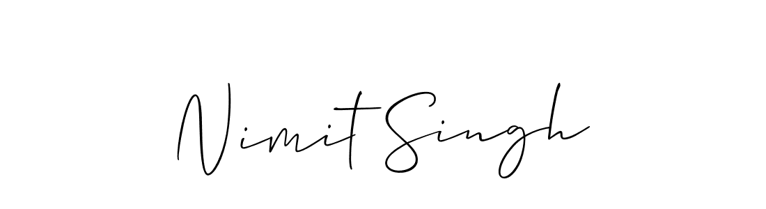 How to Draw Nimit Singh signature style? Allison_Script is a latest design signature styles for name Nimit Singh. Nimit Singh signature style 2 images and pictures png