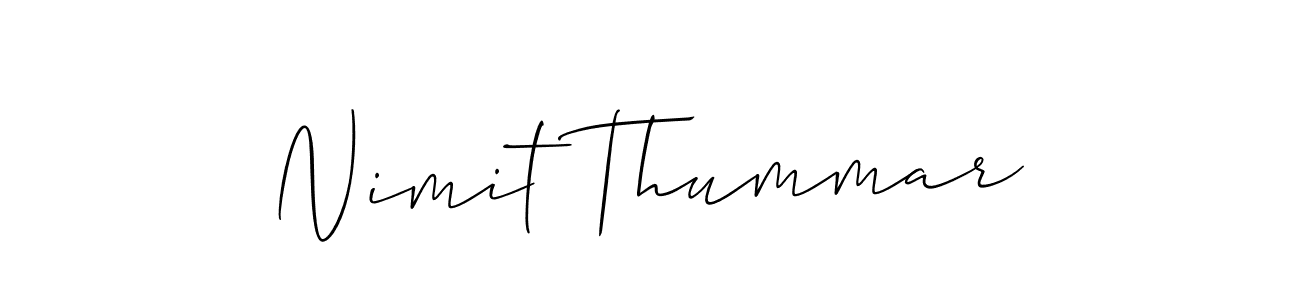 Make a beautiful signature design for name Nimit Thummar. With this signature (Allison_Script) style, you can create a handwritten signature for free. Nimit Thummar signature style 2 images and pictures png