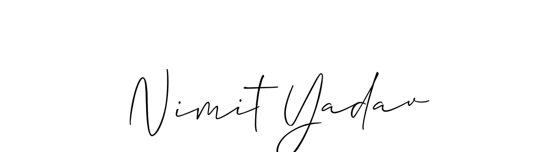 It looks lik you need a new signature style for name Nimit Yadav. Design unique handwritten (Allison_Script) signature with our free signature maker in just a few clicks. Nimit Yadav signature style 2 images and pictures png