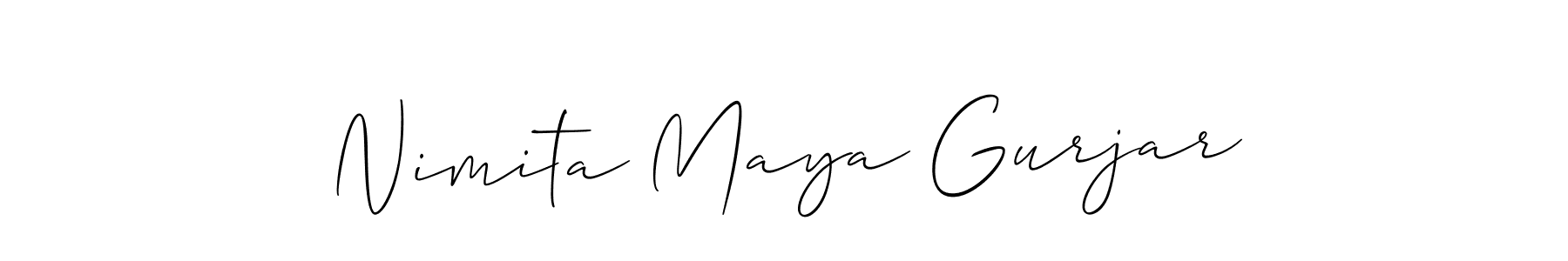 How to make Nimita Maya Gurjar name signature. Use Allison_Script style for creating short signs online. This is the latest handwritten sign. Nimita Maya Gurjar signature style 2 images and pictures png