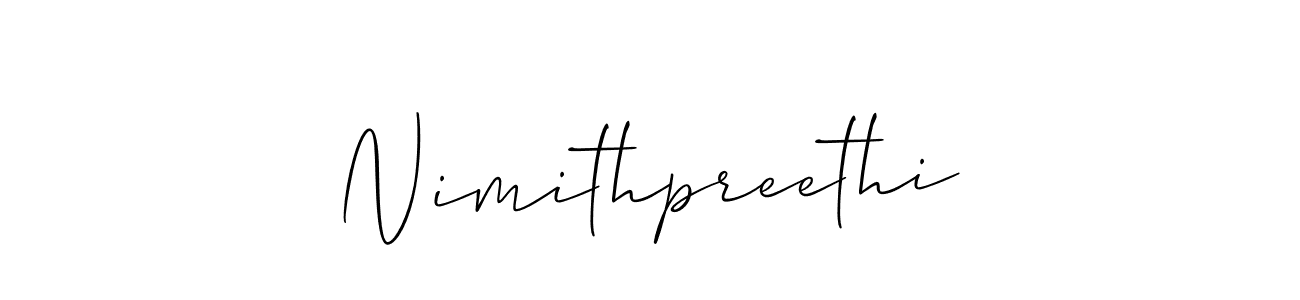 This is the best signature style for the Nimithpreethi name. Also you like these signature font (Allison_Script). Mix name signature. Nimithpreethi signature style 2 images and pictures png