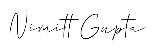 The Allison_Script typeface gives name Nimitt Gupta a refined look. Suitable for certificates, diplomas, and official verification. Nimitt Gupta signature style 2 images and pictures png