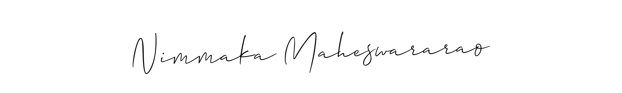 Create a beautiful signature design for name Nimmaka Maheswararao. With this signature (Allison_Script) fonts, you can make a handwritten signature for free. Nimmaka Maheswararao signature style 2 images and pictures png