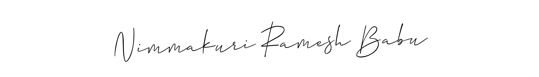 How to make Nimmakuri Ramesh Babu name signature. Use Allison_Script style for creating short signs online. This is the latest handwritten sign. Nimmakuri Ramesh Babu signature style 2 images and pictures png