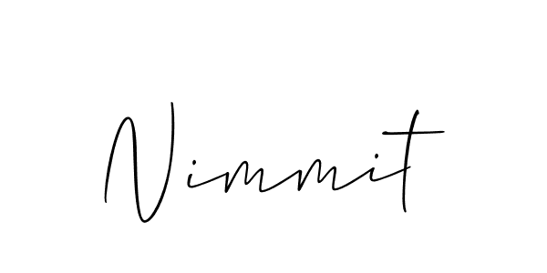 Design your own signature with our free online signature maker. With this signature software, you can create a handwritten (Allison_Script) signature for name Nimmit. Nimmit signature style 2 images and pictures png