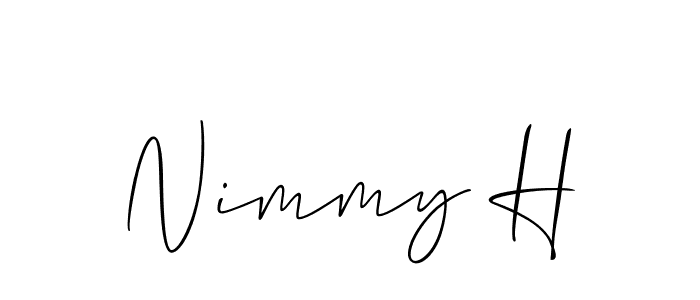 Use a signature maker to create a handwritten signature online. With this signature software, you can design (Allison_Script) your own signature for name Nimmy H. Nimmy H signature style 2 images and pictures png