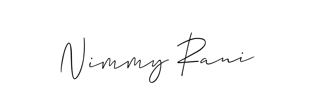 Allison_Script is a professional signature style that is perfect for those who want to add a touch of class to their signature. It is also a great choice for those who want to make their signature more unique. Get Nimmy Rani name to fancy signature for free. Nimmy Rani signature style 2 images and pictures png