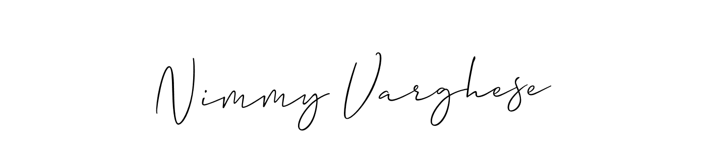 Use a signature maker to create a handwritten signature online. With this signature software, you can design (Allison_Script) your own signature for name Nimmy Varghese. Nimmy Varghese signature style 2 images and pictures png