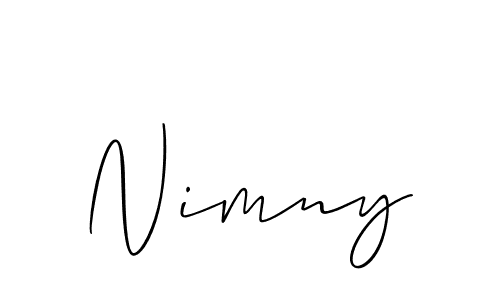 Design your own signature with our free online signature maker. With this signature software, you can create a handwritten (Allison_Script) signature for name Nimny. Nimny signature style 2 images and pictures png