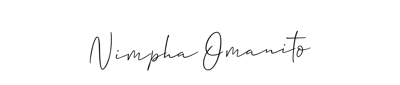 Design your own signature with our free online signature maker. With this signature software, you can create a handwritten (Allison_Script) signature for name Nimpha Omanito. Nimpha Omanito signature style 2 images and pictures png