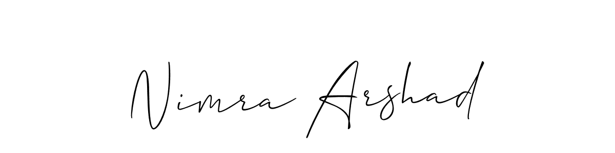 How to Draw Nimra Arshad signature style? Allison_Script is a latest design signature styles for name Nimra Arshad. Nimra Arshad signature style 2 images and pictures png