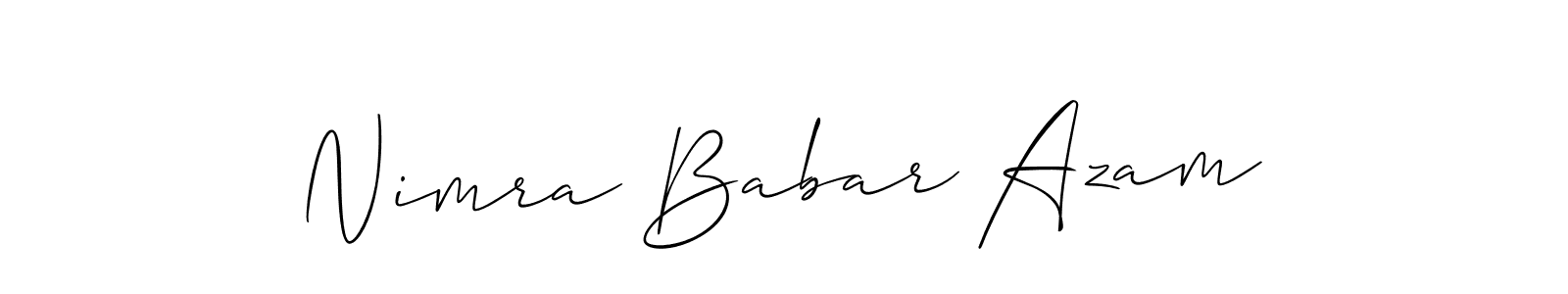 Also we have Nimra Babar Azam name is the best signature style. Create professional handwritten signature collection using Allison_Script autograph style. Nimra Babar Azam signature style 2 images and pictures png