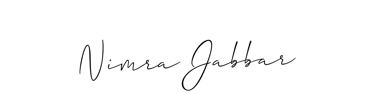 You should practise on your own different ways (Allison_Script) to write your name (Nimra Jabbar) in signature. don't let someone else do it for you. Nimra Jabbar signature style 2 images and pictures png