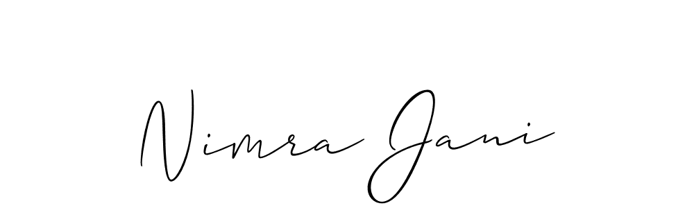 Design your own signature with our free online signature maker. With this signature software, you can create a handwritten (Allison_Script) signature for name Nimra Jani. Nimra Jani signature style 2 images and pictures png