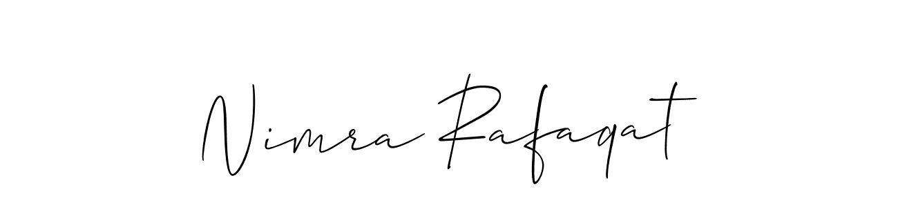 How to make Nimra Rafaqat name signature. Use Allison_Script style for creating short signs online. This is the latest handwritten sign. Nimra Rafaqat signature style 2 images and pictures png