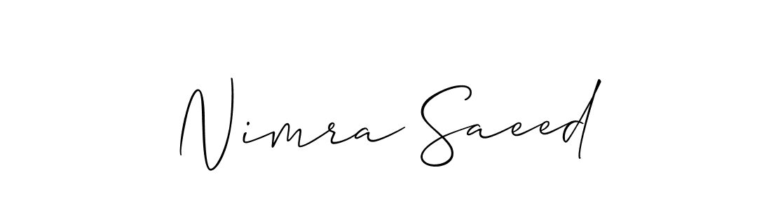 if you are searching for the best signature style for your name Nimra Saeed. so please give up your signature search. here we have designed multiple signature styles  using Allison_Script. Nimra Saeed signature style 2 images and pictures png