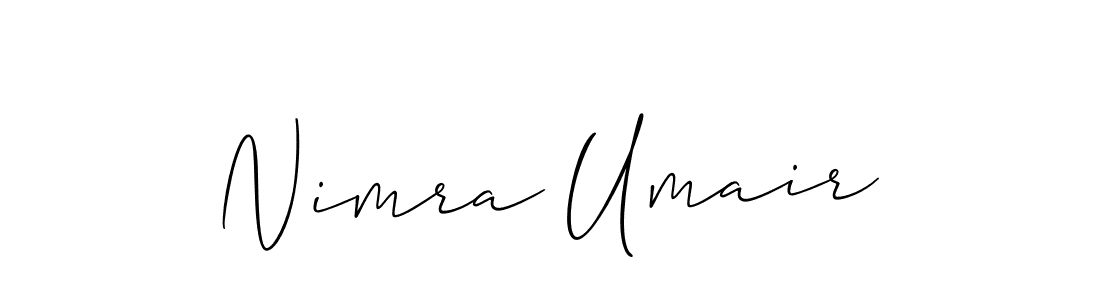 Design your own signature with our free online signature maker. With this signature software, you can create a handwritten (Allison_Script) signature for name Nimra Umair. Nimra Umair signature style 2 images and pictures png