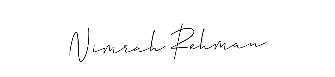 Make a beautiful signature design for name Nimrah Rehman. Use this online signature maker to create a handwritten signature for free. Nimrah Rehman signature style 2 images and pictures png