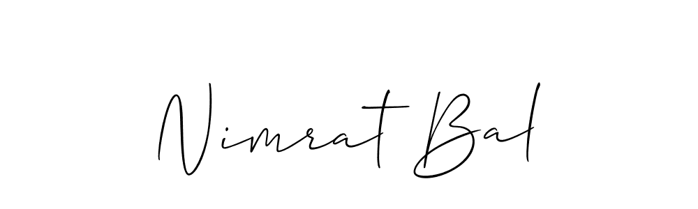 Make a beautiful signature design for name Nimrat Bal. With this signature (Allison_Script) style, you can create a handwritten signature for free. Nimrat Bal signature style 2 images and pictures png