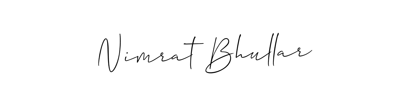 It looks lik you need a new signature style for name Nimrat Bhullar. Design unique handwritten (Allison_Script) signature with our free signature maker in just a few clicks. Nimrat Bhullar signature style 2 images and pictures png