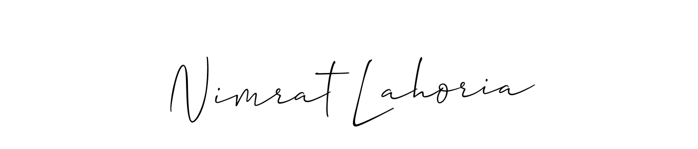 Best and Professional Signature Style for Nimrat Lahoria. Allison_Script Best Signature Style Collection. Nimrat Lahoria signature style 2 images and pictures png