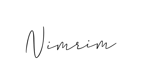 Make a beautiful signature design for name Nimrim. With this signature (Allison_Script) style, you can create a handwritten signature for free. Nimrim signature style 2 images and pictures png