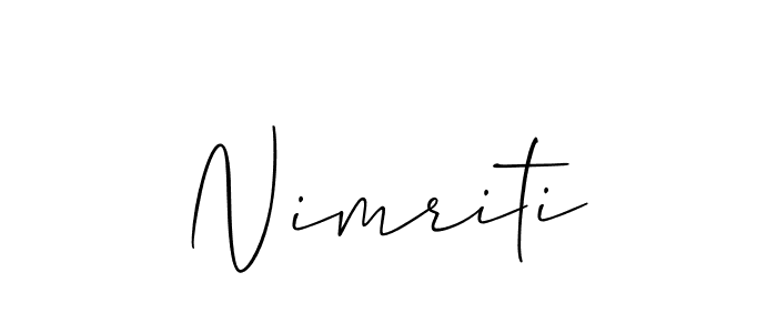 Design your own signature with our free online signature maker. With this signature software, you can create a handwritten (Allison_Script) signature for name Nimriti. Nimriti signature style 2 images and pictures png