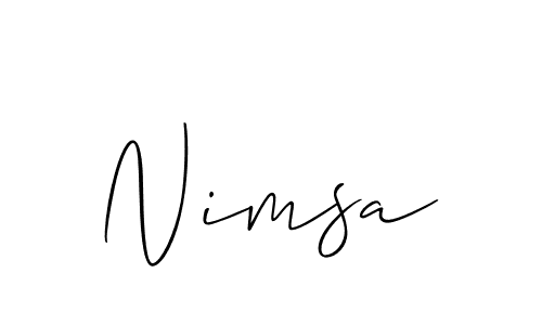 How to Draw Nimsa signature style? Allison_Script is a latest design signature styles for name Nimsa. Nimsa signature style 2 images and pictures png