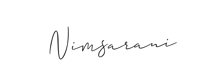 It looks lik you need a new signature style for name Nimsarani. Design unique handwritten (Allison_Script) signature with our free signature maker in just a few clicks. Nimsarani signature style 2 images and pictures png