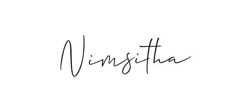 Also You can easily find your signature by using the search form. We will create Nimsitha name handwritten signature images for you free of cost using Allison_Script sign style. Nimsitha signature style 2 images and pictures png
