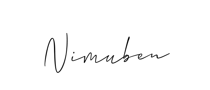 Similarly Allison_Script is the best handwritten signature design. Signature creator online .You can use it as an online autograph creator for name Nimuben. Nimuben signature style 2 images and pictures png