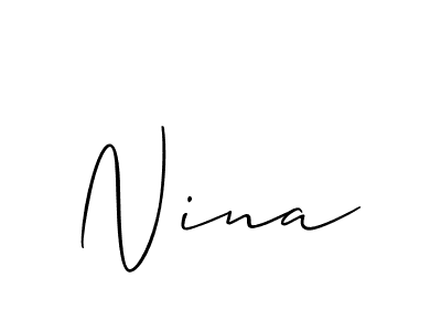 Allison_Script is a professional signature style that is perfect for those who want to add a touch of class to their signature. It is also a great choice for those who want to make their signature more unique. Get Nina name to fancy signature for free. Nina signature style 2 images and pictures png
