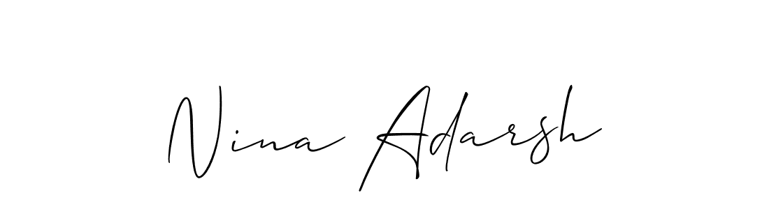 Nina Adarsh stylish signature style. Best Handwritten Sign (Allison_Script) for my name. Handwritten Signature Collection Ideas for my name Nina Adarsh. Nina Adarsh signature style 2 images and pictures png