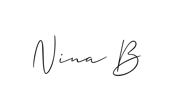 How to Draw Nina B signature style? Allison_Script is a latest design signature styles for name Nina B. Nina B signature style 2 images and pictures png