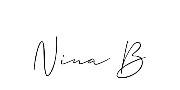 Create a beautiful signature design for name Nina B. With this signature (Allison_Script) fonts, you can make a handwritten signature for free. Nina B signature style 2 images and pictures png