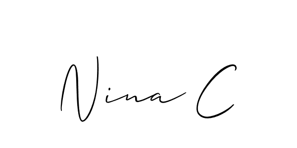 Design your own signature with our free online signature maker. With this signature software, you can create a handwritten (Allison_Script) signature for name Nina C. Nina C signature style 2 images and pictures png