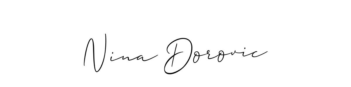 Make a short Nina Dorovic signature style. Manage your documents anywhere anytime using Allison_Script. Create and add eSignatures, submit forms, share and send files easily. Nina Dorovic signature style 2 images and pictures png