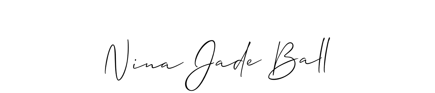 This is the best signature style for the Nina Jade Ball name. Also you like these signature font (Allison_Script). Mix name signature. Nina Jade Ball signature style 2 images and pictures png