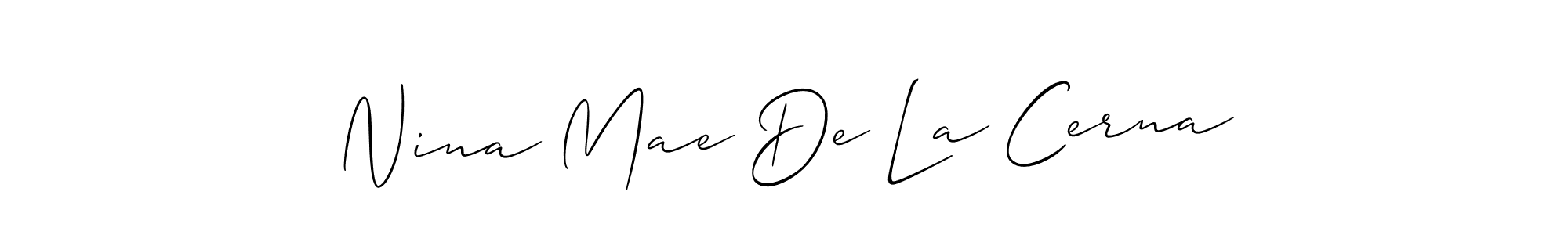 This is the best signature style for the Nina Mae De La Cerna name. Also you like these signature font (Allison_Script). Mix name signature. Nina Mae De La Cerna signature style 2 images and pictures png