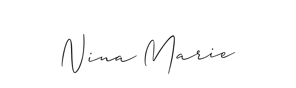 How to make Nina Marie name signature. Use Allison_Script style for creating short signs online. This is the latest handwritten sign. Nina Marie signature style 2 images and pictures png