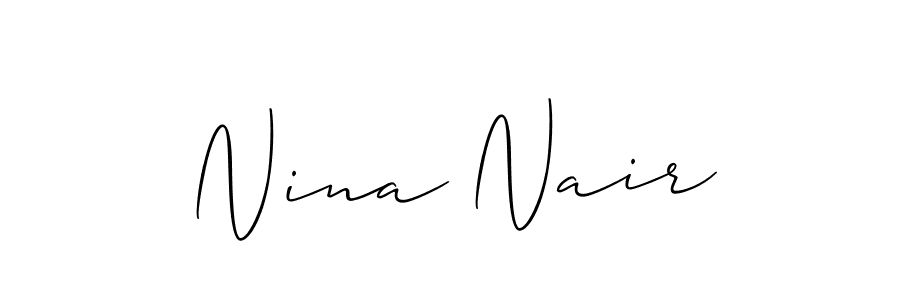 Use a signature maker to create a handwritten signature online. With this signature software, you can design (Allison_Script) your own signature for name Nina Nair. Nina Nair signature style 2 images and pictures png
