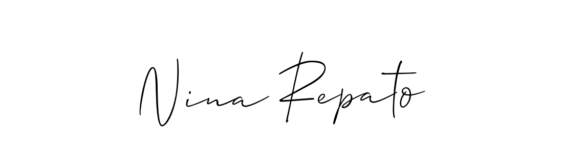 Similarly Allison_Script is the best handwritten signature design. Signature creator online .You can use it as an online autograph creator for name Nina Repato. Nina Repato signature style 2 images and pictures png