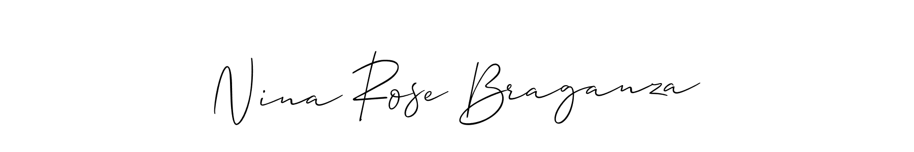 Create a beautiful signature design for name Nina Rose Braganza. With this signature (Allison_Script) fonts, you can make a handwritten signature for free. Nina Rose Braganza signature style 2 images and pictures png