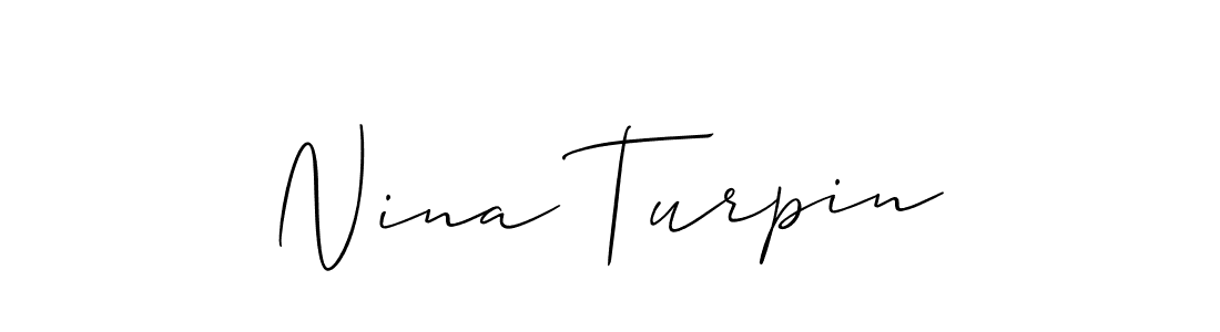 Allison_Script is a professional signature style that is perfect for those who want to add a touch of class to their signature. It is also a great choice for those who want to make their signature more unique. Get Nina Turpin name to fancy signature for free. Nina Turpin signature style 2 images and pictures png