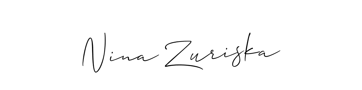 if you are searching for the best signature style for your name Nina Zuriska. so please give up your signature search. here we have designed multiple signature styles  using Allison_Script. Nina Zuriska signature style 2 images and pictures png