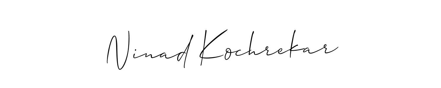 if you are searching for the best signature style for your name Ninad Kochrekar. so please give up your signature search. here we have designed multiple signature styles  using Allison_Script. Ninad Kochrekar signature style 2 images and pictures png