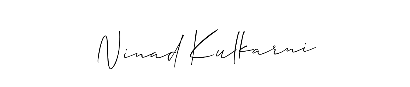 Use a signature maker to create a handwritten signature online. With this signature software, you can design (Allison_Script) your own signature for name Ninad Kulkarni. Ninad Kulkarni signature style 2 images and pictures png