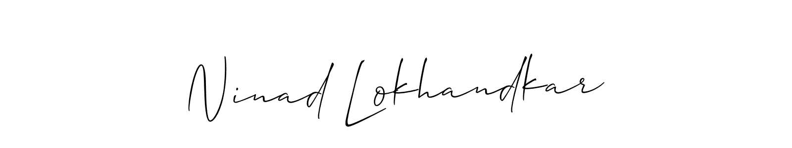 How to Draw Ninad Lokhandkar signature style? Allison_Script is a latest design signature styles for name Ninad Lokhandkar. Ninad Lokhandkar signature style 2 images and pictures png