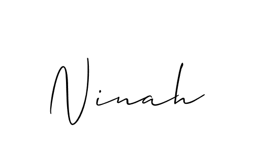 Use a signature maker to create a handwritten signature online. With this signature software, you can design (Allison_Script) your own signature for name Ninah. Ninah signature style 2 images and pictures png