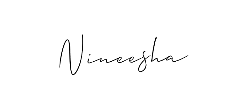 How to Draw Nineesha signature style? Allison_Script is a latest design signature styles for name Nineesha. Nineesha signature style 2 images and pictures png